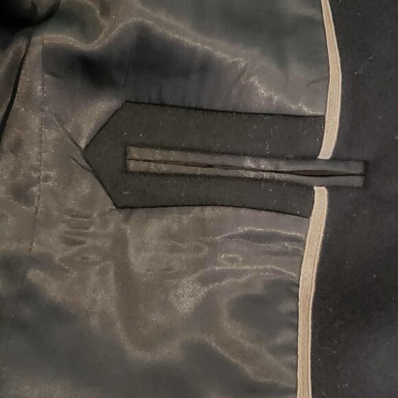 J Crew Coat Peacoat Black Wool Thinsulate Nelly Gori Womens Size 6 Button Flaw - Picture 8 of 11